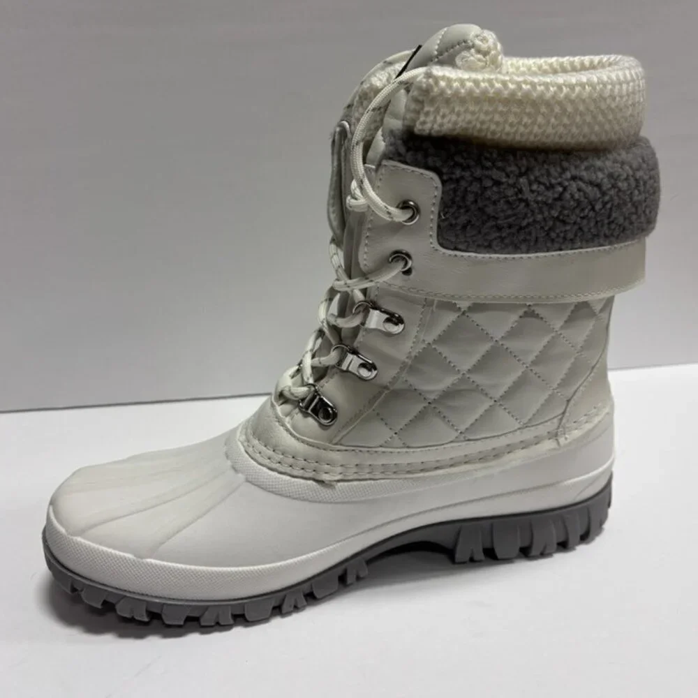 Storm By Cougar Women’s Creek Quilt White Winter Boots, Size 10 M